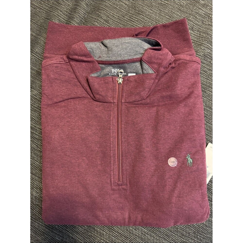 Polo by Ralph Lauren Men's Maroon Half-Zip Sweater